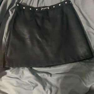 Leather black skirt